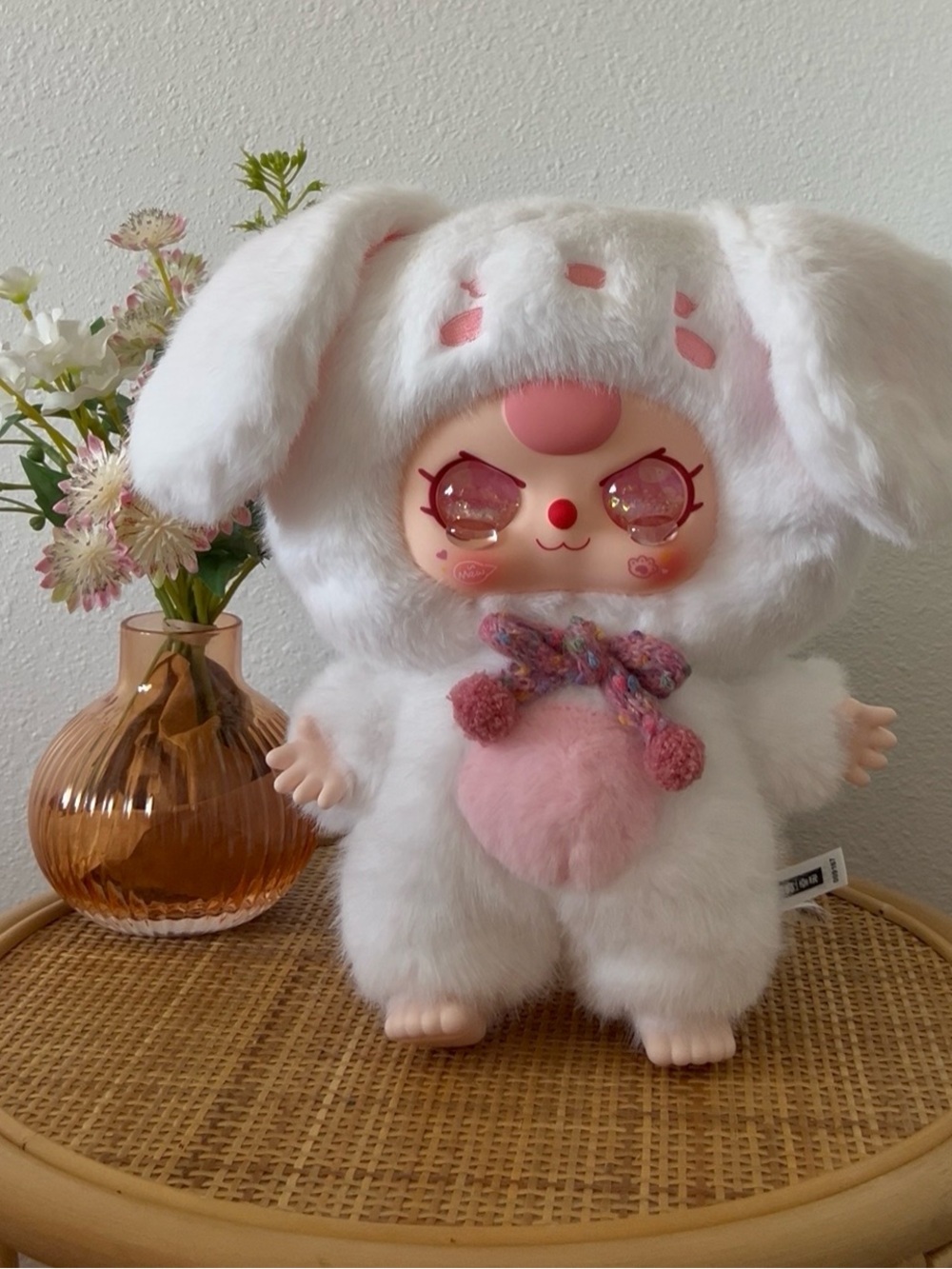 Baby three 400% First Edition Return - White bunny + custom baby three faceplate